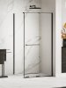 NEW TRENDY Kabina prysznicowa SMART BLACK 1D prostokątna U 100x110x200 szkło czyste 8mm Active Shield 2.0 - UCHWYT RELING EXK-6642